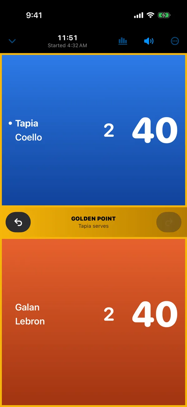 Padel AI live scoreboard